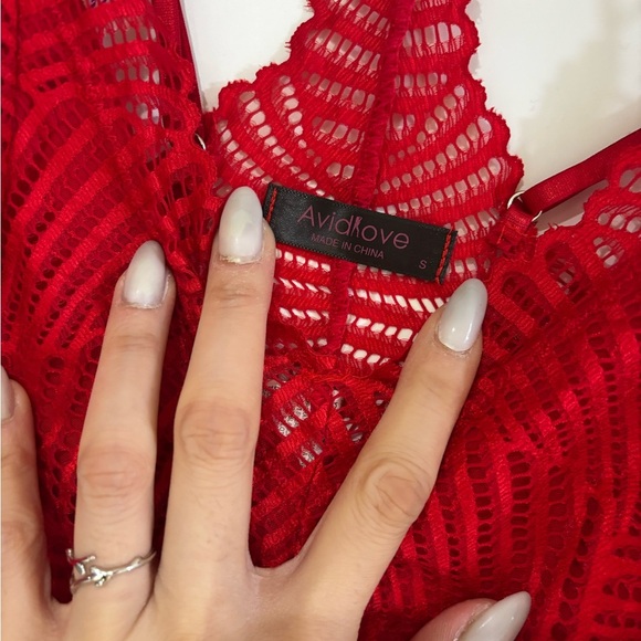 Red Lace Women’s Top - Picture 2 of 3